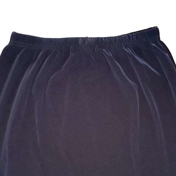 Casual Workstyle Vintage Black Size Medium Elastic Waist Velvety Long Skirt Slit - Picture 6 of 6